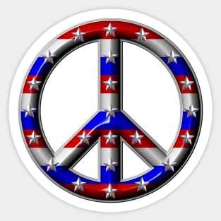 USA peace sign Sticker